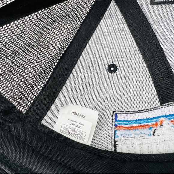 Patagonia Black Snapback Trucker Hat Organic Cotton Adjustable Cap Popular Nwot - Picture 8 of 14
